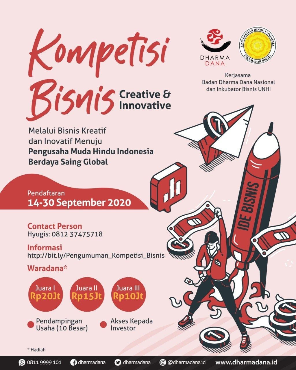 podiumnews.com-BDDN-INBIS UNHI Umumkan 10 Pemenang Kompetisi Bisnis Pengusaha Muda Hindu